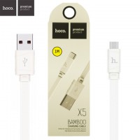 USB кабель Hoco X5 Bamboo Type-C 1m белый