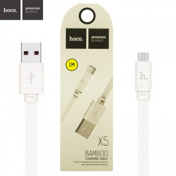 USB кабель Hoco X5 Bamboo Type-C 1m белый в Одессе