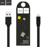USB кабель Hoco X5 Bamboo Type-C 1m черный
