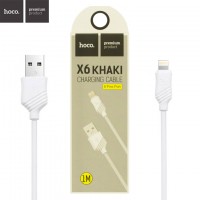 USB кабель Hoco X6 Khaki Lightning 1m белый