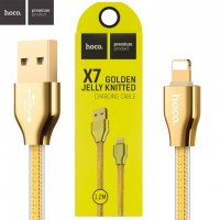 USB кабель Hoco X7 Golden Jelly Lightning 1.2m золотистый