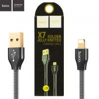 USB кабель Hoco X7 Golden Jelly Lightning 1.2m черный