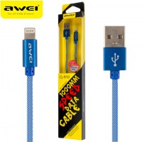 USB кабель AWEI CL-910 Lightning 1m синий