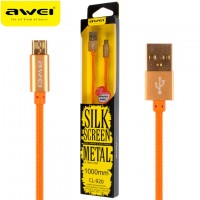 USB кабель AWEI CL-920 micro USB 1m оранжевый