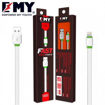 USB кабель EMY MY-445 Lightning 1m белый в Одессе