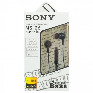 Наушники с микрофоном Sony MS-26 Black в Одессе