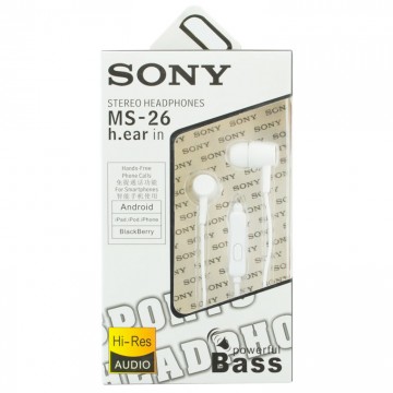 Наушники с микрофоном Sony MS-26 White в Одессе