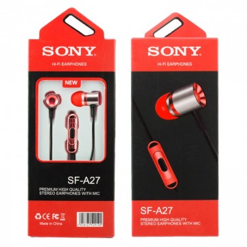 Наушники с микрофоном Sony SF-A27 Red в Одессе