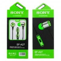 Наушники с микрофоном Sony SF-A27 Green