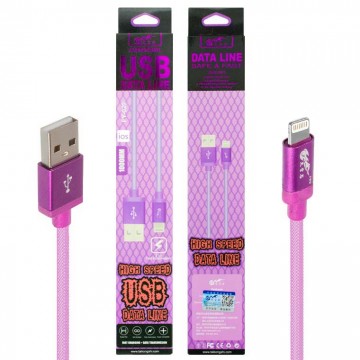 USB кабель King Fire FY-020 Lightning 1m фиолетовый в Одессе