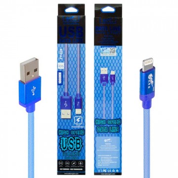 USB кабель King Fire FY-020 Lightning 1m синий в Одессе