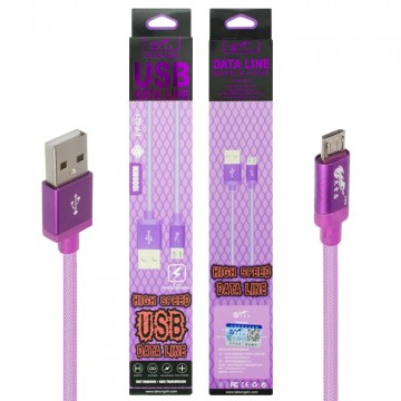 USB кабель King Fire FY-021 micro USB 1m фиолетовый в Одессе