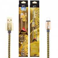 USB кабель King Fire SZ-026 micro USB 1m золотистый