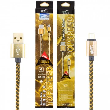 USB кабель King Fire SZ-026 micro USB 1m золотистый в Одессе