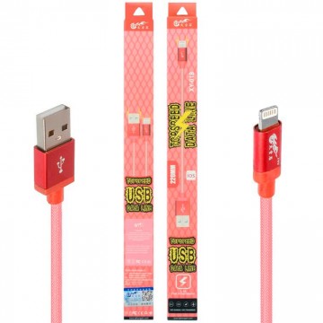 USB кабель King Fire XY-018 Lightning 0.2m красный в Одессе