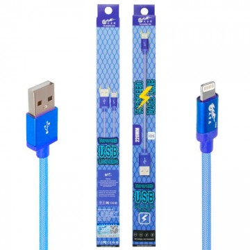 USB кабель King Fire XY-018 Lightning 0.2m синий в Одессе