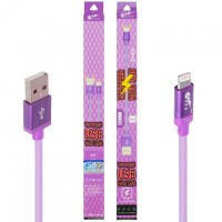 USB кабель King Fire XY-018 Lightning 0.2m фиолетовый