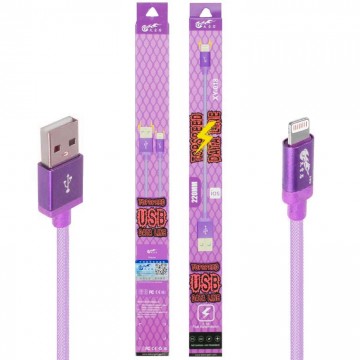 USB кабель King Fire XY-018 Lightning 0.2m фиолетовый в Одессе
