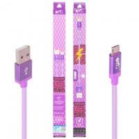 USB кабель King Fire XY-019 micro USB 0.2m фиолетовый