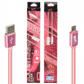 USB кабель King Fire MS-012 micro USB 1m розовый в Одессе