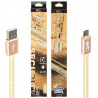 USB кабель King Fire MS-012 micro USB 1m золотистый