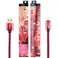 USB кабель King Fire YZ-016 Lightning 0.2m красный