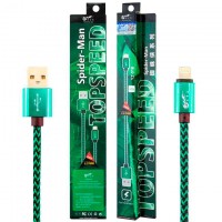 USB кабель King Fire YZ-016 Lightning 0.2m зеленый
