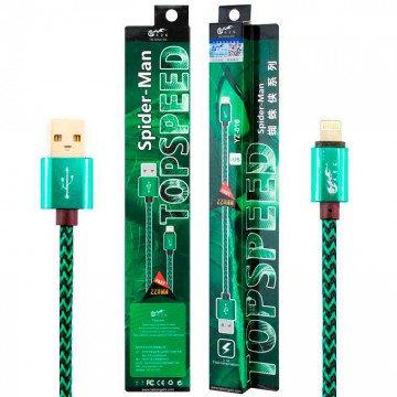 USB кабель King Fire YZ-016 Lightning 0.2m зеленый в Одессе