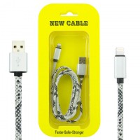 USB кабель Kingdo croco Lightning 1m белый