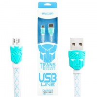 USB кабель Transformer micro USB 1m белый (del)
