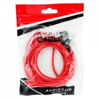 AUX кабель 3.5mm L-образный 1.5м красный тех.пак