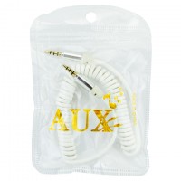 AUX кабель 3.5mm пружина 3 pin 2м белый