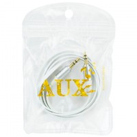 AUX кабель 3.5mm плоский 1м белый