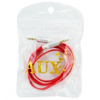 AUX кабель 3.5mm плоский 1м красный