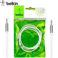 AUX кабель 3.5mm Belkin 1м high copy белый тех.пак