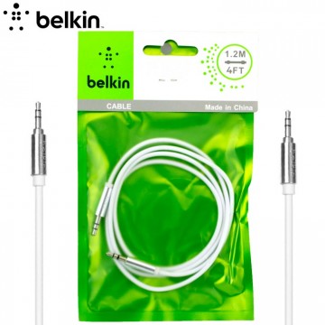 AUX кабель 3.5mm Belkin 1м high copy белый тех.пак в Одессе