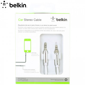 AUX кабель 3.5mm Belkin 0.9м high copy белый в Одессе