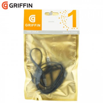AUX кабель 3.5mm Griffin плоский 1м high copy черный тех.пак в Одессе