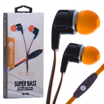 Наушники с микрофоном Deepbass D-16 черно-оранжевые в Одессе