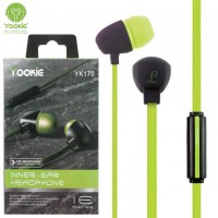 Наушники с микрофоном Yookie YK170 зеленые