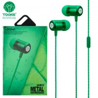 Наушники с микрофоном Yookie YK611 зеленые