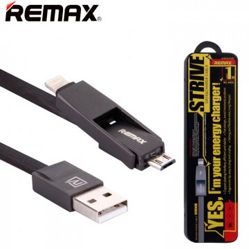 USB кабель Remax RC-042t 2in1 lightning-micro 1m черный в Одессе