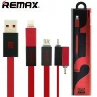 USB кабель Remax RC-026t 2in1 lightning-micro 1m красный