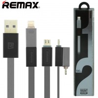 USB кабель Remax RC-026t 2in1 lightning-micro 1m серый