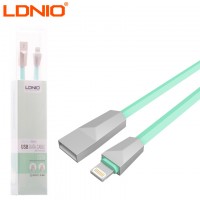 USB кабель LDNIO LS26 lightning 1m зеленый