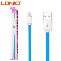 USB кабель LDNIO XS-07A lightning 1m бело-синий