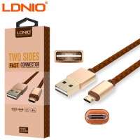 USB кабель LDNIO LS25 micro USB 1.2m коричневый