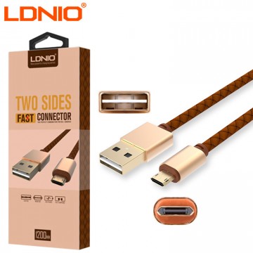 USB кабель LDNIO LS25 micro USB 1.2m коричневый в Одессе