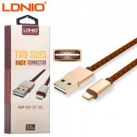 USB кабель LDNIO LS25 lightning 1.2m коричневый