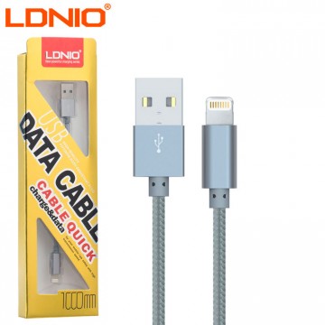 USB кабель LDNIO LS08 lightning 1m серый в Одессе